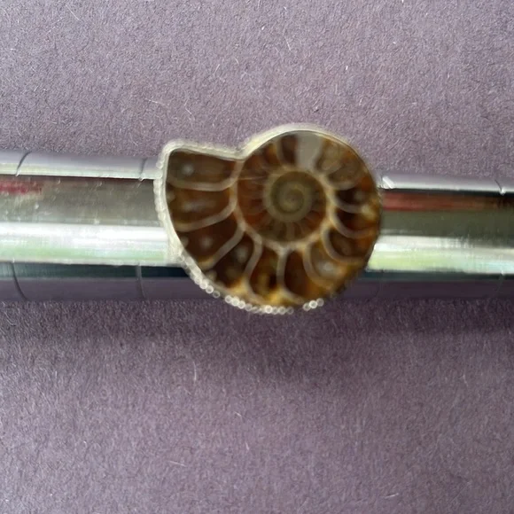 Sterling Silver Fossil Shell Ring - Picture 3 of 8